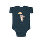 Cute Baby Bodysuit with Adorable Mouse and Umbrella Design Onesie
