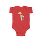 Cute Baby Bodysuit with Adorable Mouse and Umbrella Design Onesie