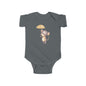 Cute Baby Bodysuit with Adorable Mouse and Umbrella Design Onesie