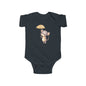 Cute Baby Bodysuit with Adorable Mouse and Umbrella Design Onesie
