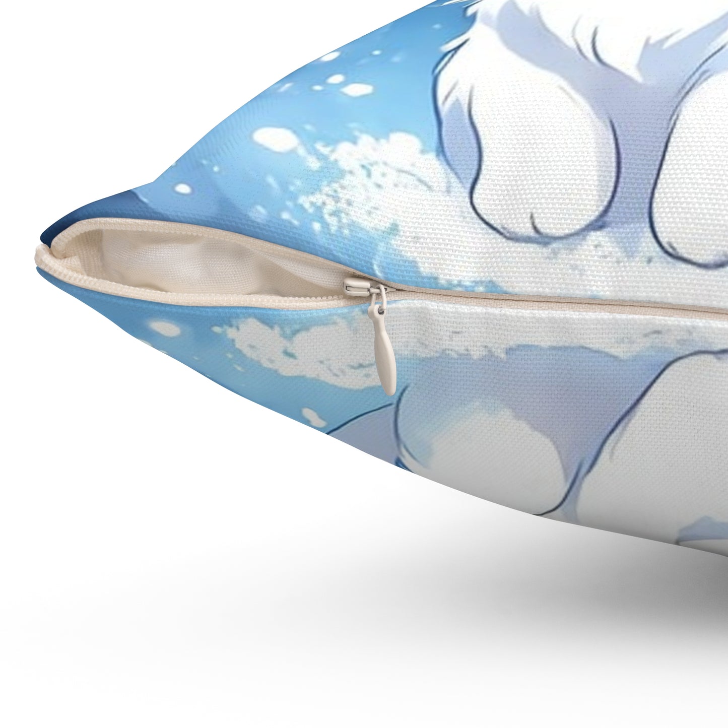Cute White Kitten Throw Pillow — Adorable Cat Decor for Bedroom & Nursery