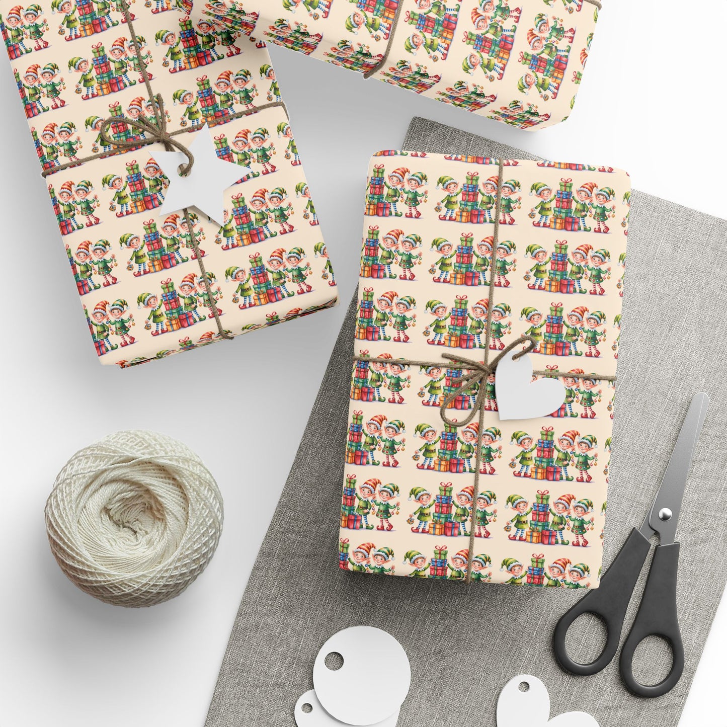 Holiday Gnome Wrapping Paper Roll – Colorful Santa Gnome Gift Wrap
