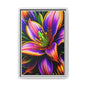 Vibrant Neon Floral Matte Canvas Print — Framed Wall Art