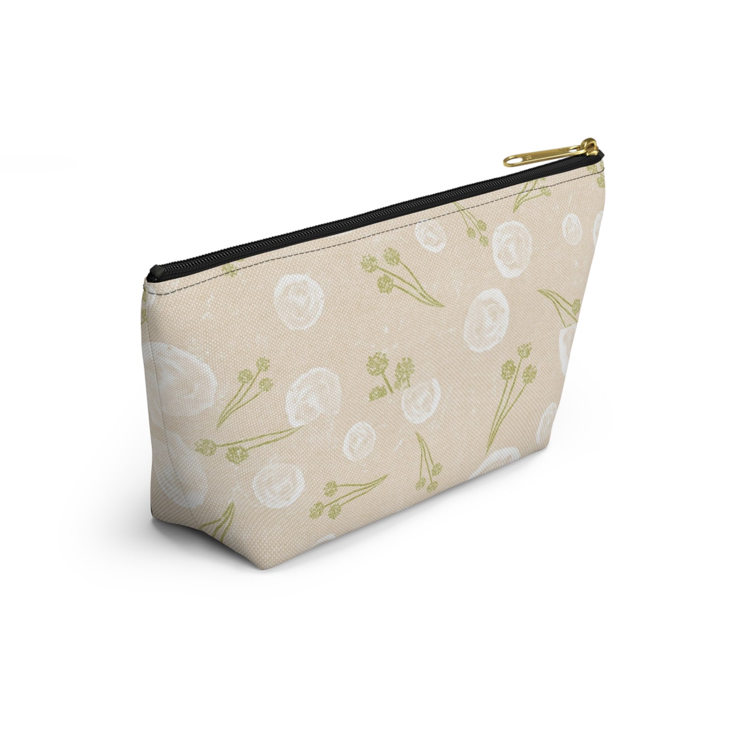 Floral Accessory Pouch, Makeup Bag, Travel Organizer, Gift for Her, Greenery Design, Cosmetic Case, Cute Storage