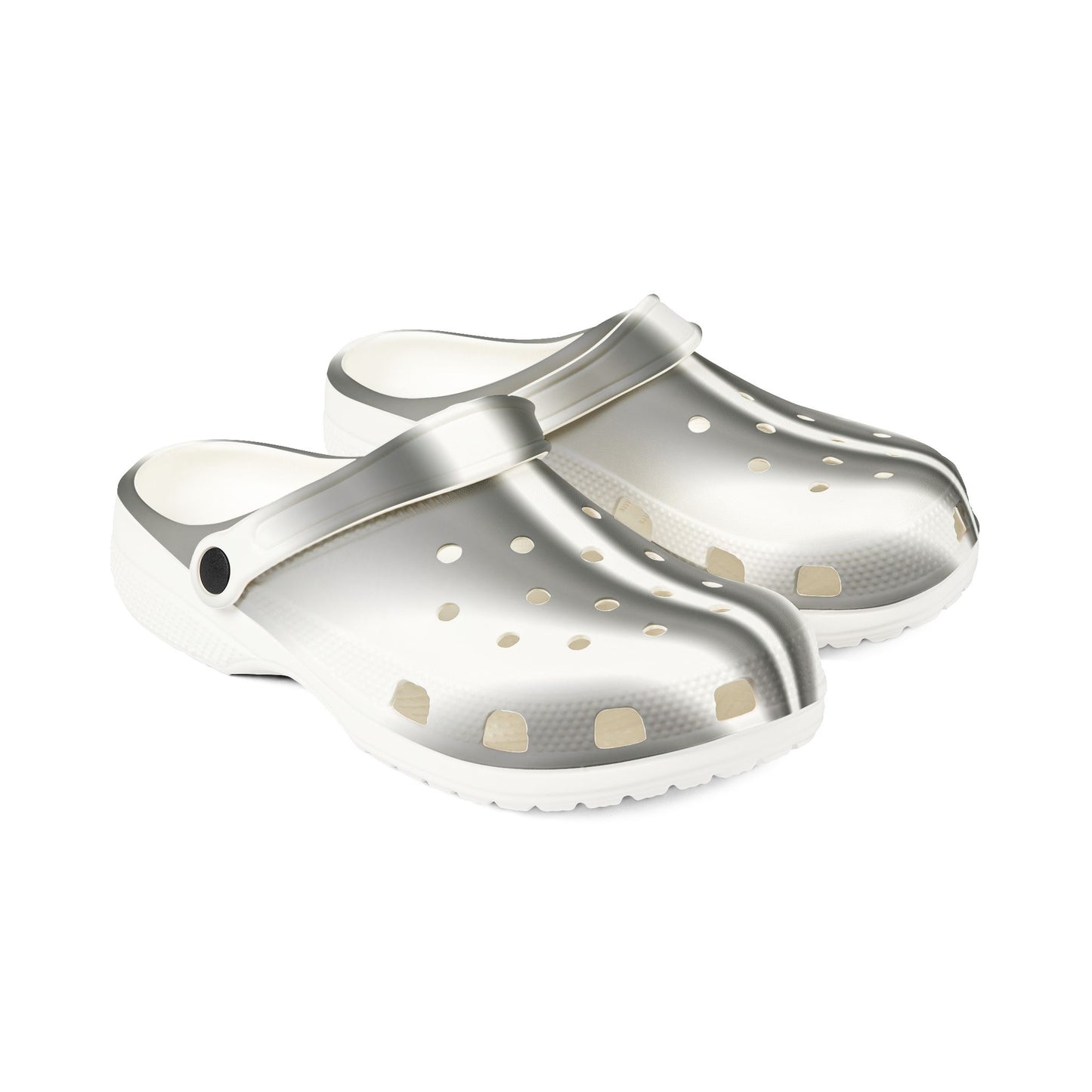 Metallic Silver EVA Clogs — Lightweight Foam Garden & Water Shoes