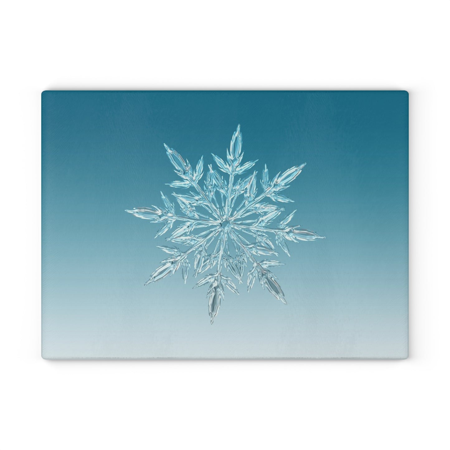 Snowflake Glass Cutting Board — Winter Kitchen Décor & Holiday Gift