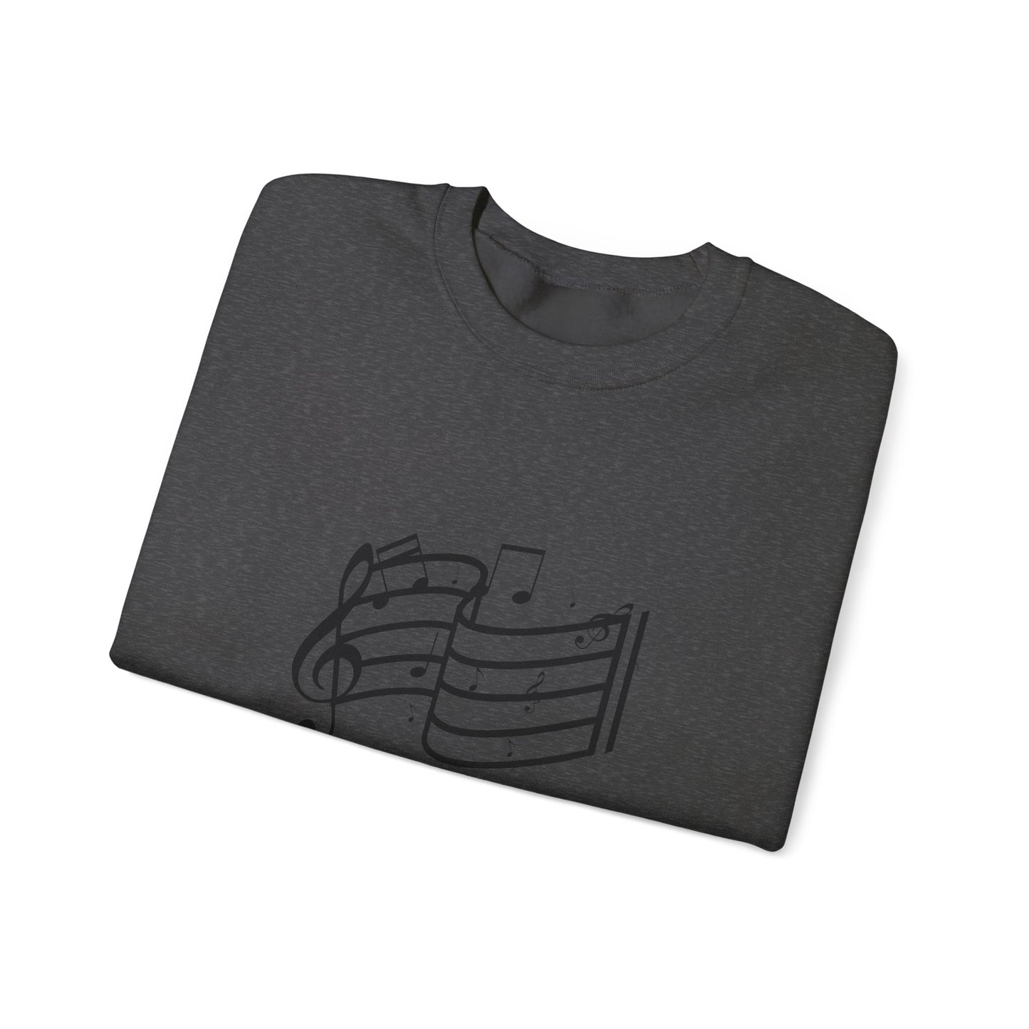 Music Notes Crewneck Sweatshirt – Minimal Sheet Music Design