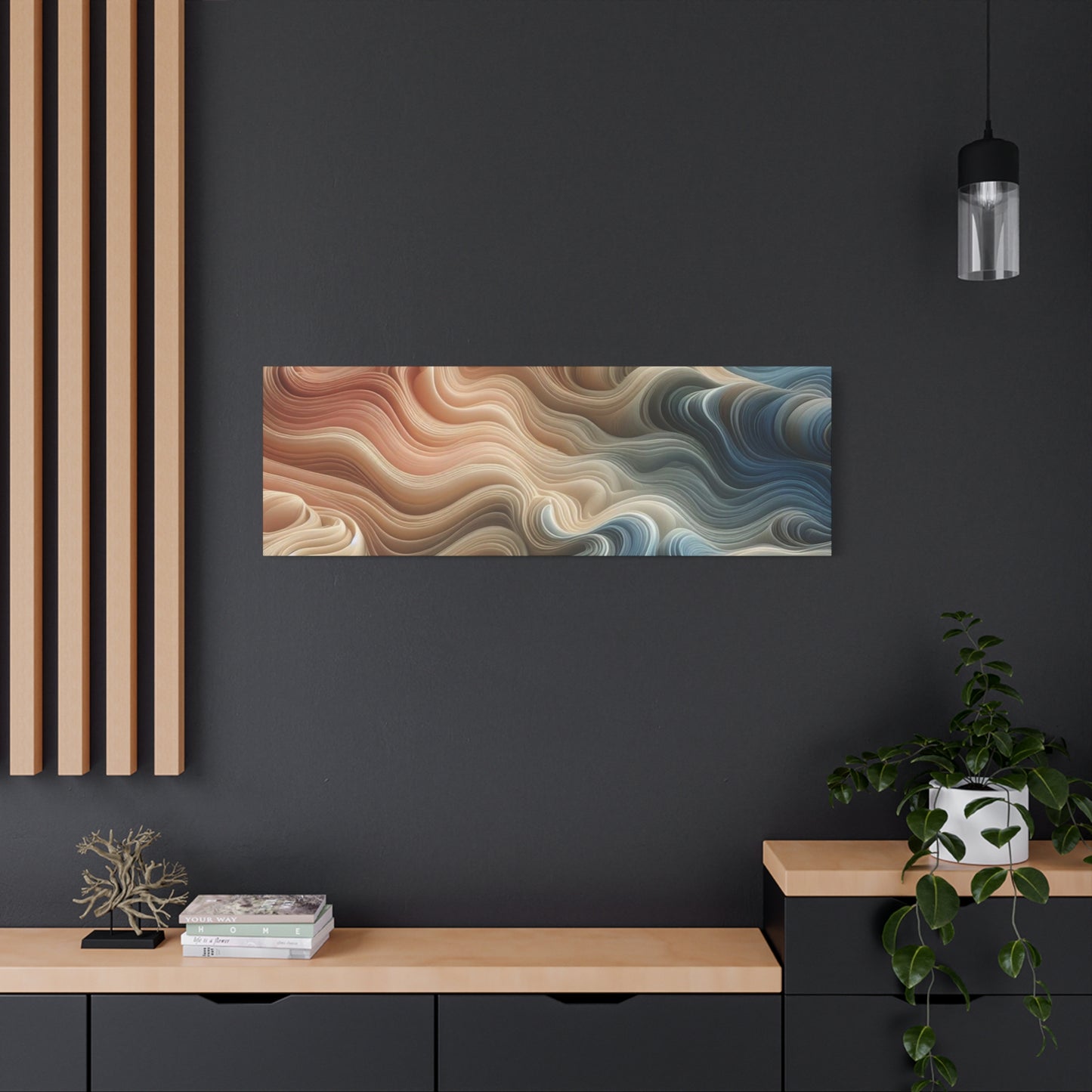 Abstract Swirl Matte Canvas Wall Art — Fluid Earth Tones, Stretched 1.25"