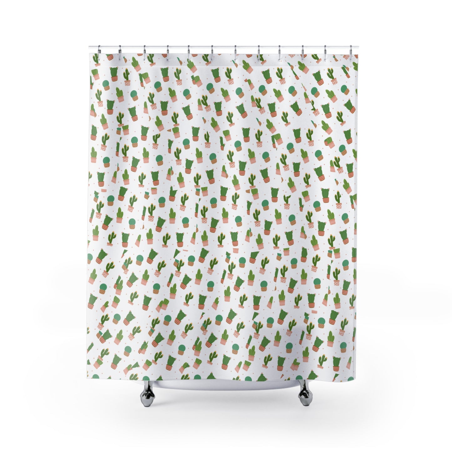 Cacti Shower Curtain - Tropical Bathroom Decor, Plants Lover Gift, Bohemian Home, Unique Gift for Housewarming, Cute Bathroom Accessory