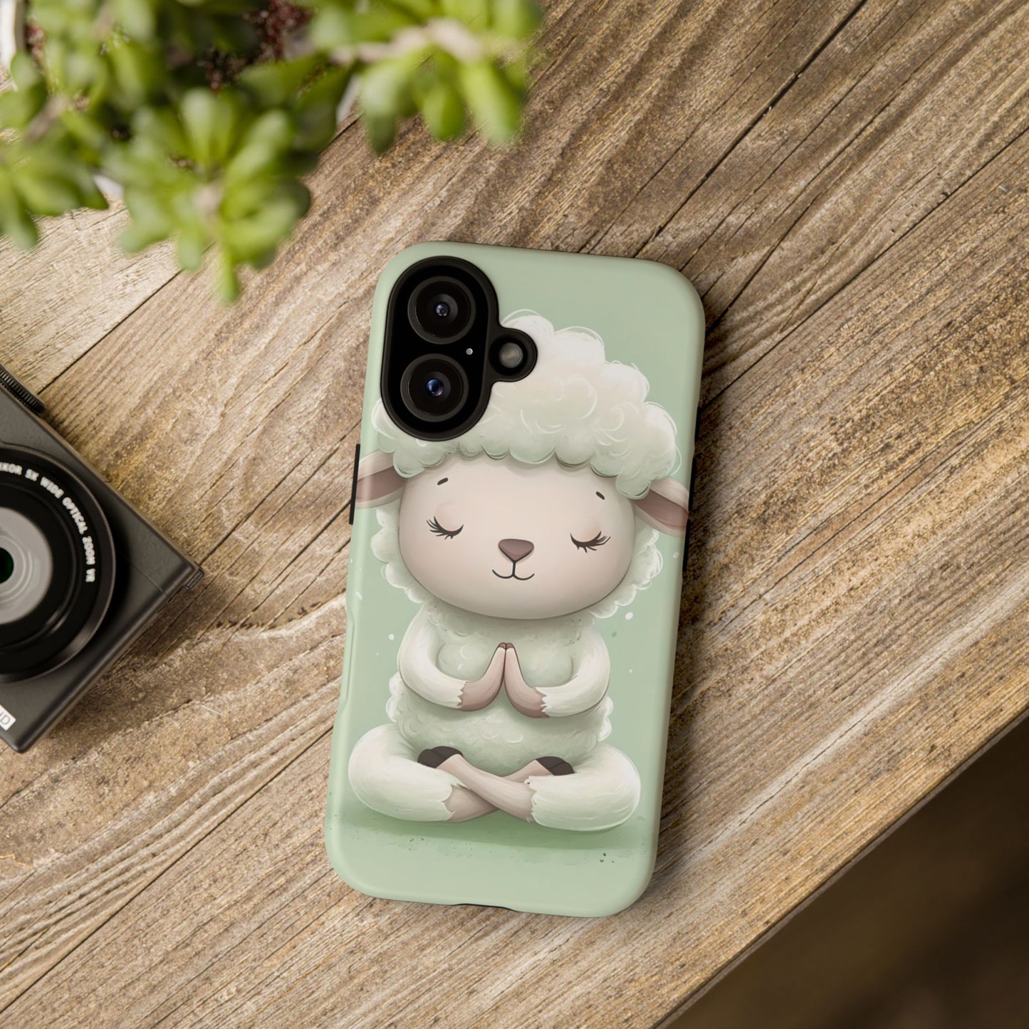 Meditating Lamb Phone Case — Cute Pastel Protective iPhone Cover