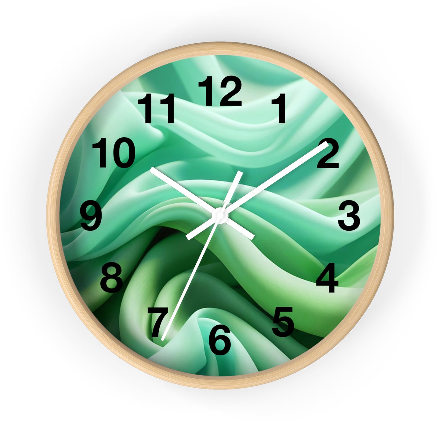 Serene Abstract Green Wall Clock, Modern Home Decor, Relaxing Timepiece, Gifts for Nature Lovers, Minimalist Wall Art