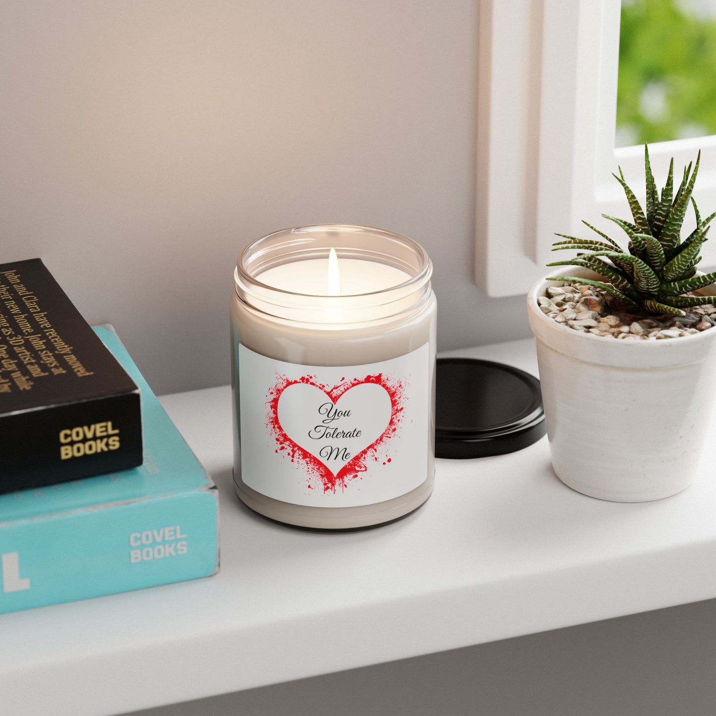 Soy Candle – “You Tolerate Me” Heart Scented Candle, 9oz (Funny Valentine Gift)