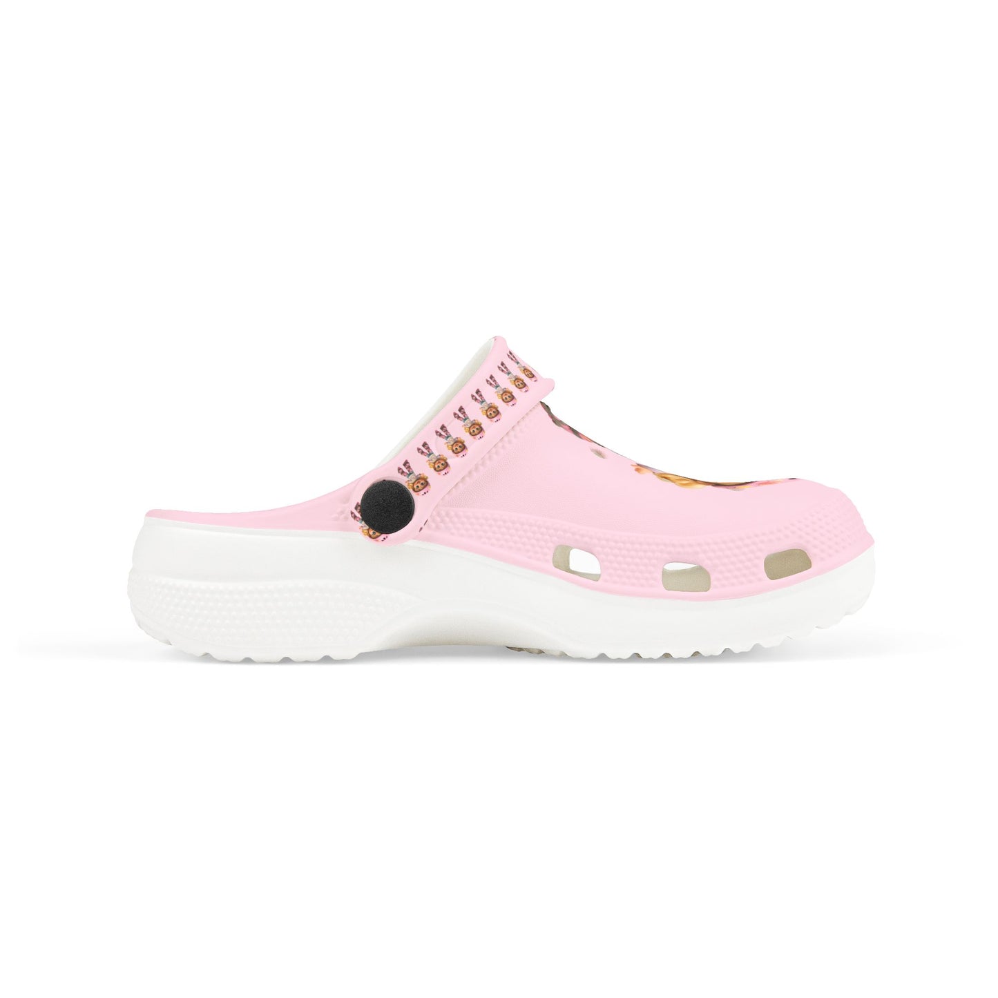 Kids Pink Character  Clogs / Croc — Cute Roller Girl Graphic