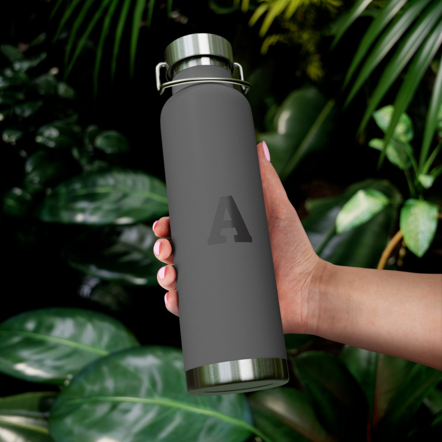 Personalized Copper Insulated Water Bottle, 22oz - Letter A