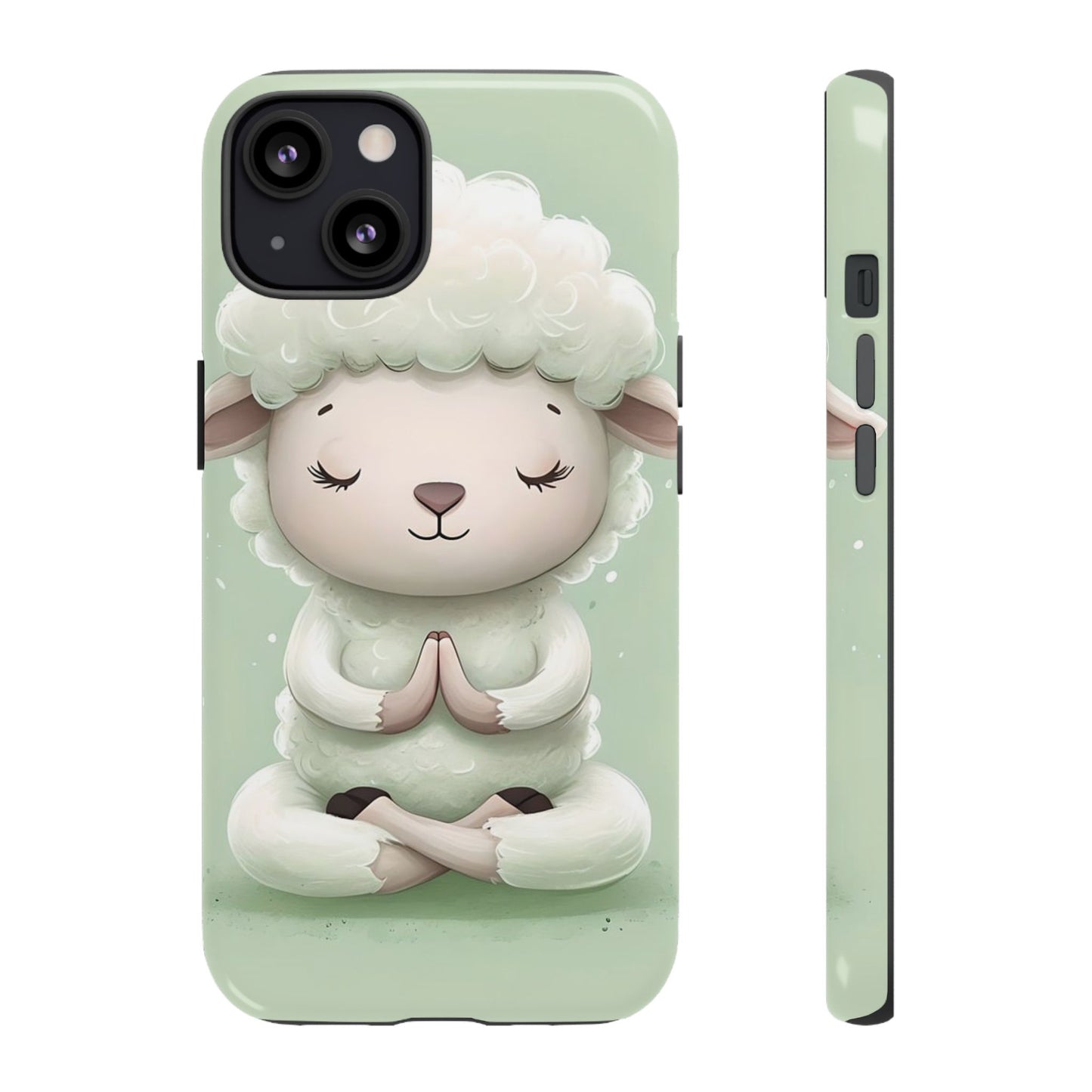 Meditating Lamb Phone Case — Cute Pastel Protective iPhone Cover