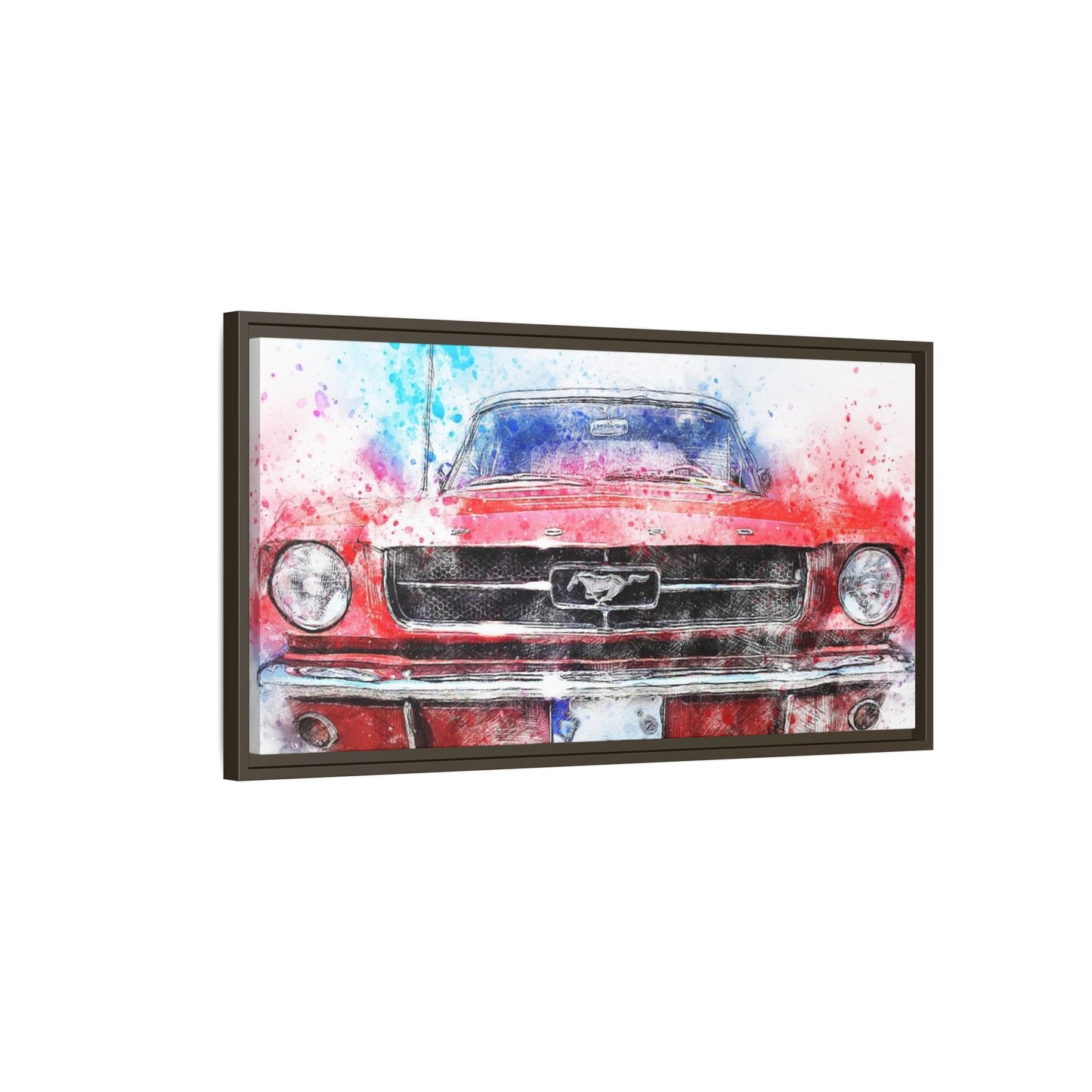 Matte Canvas, Framed Mustang Car