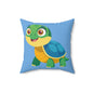 Turtle Plush Pillow, Kids Room Decor, Fun Turtle Cushion, Playful Animal Pillow,