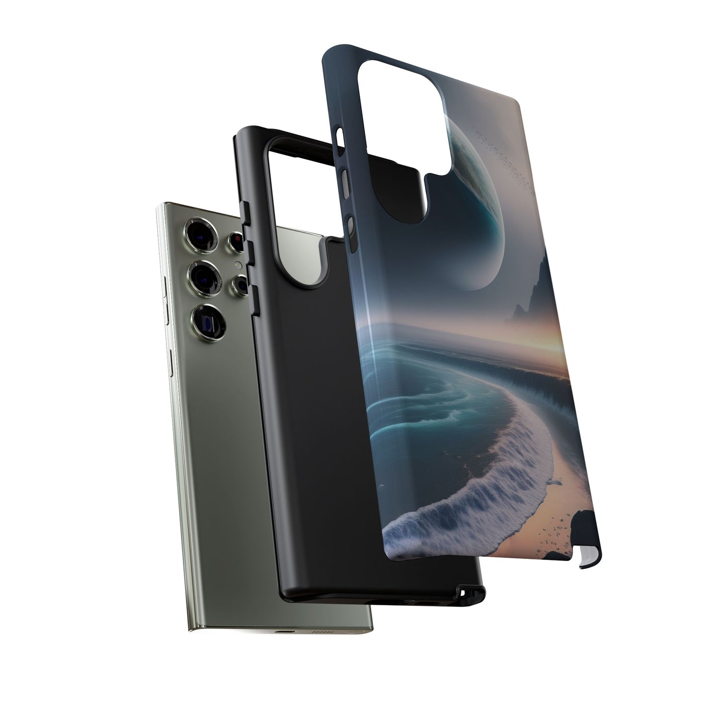 Galaxy Ocean Phone Case — Surreal Planet Beach Tough Case