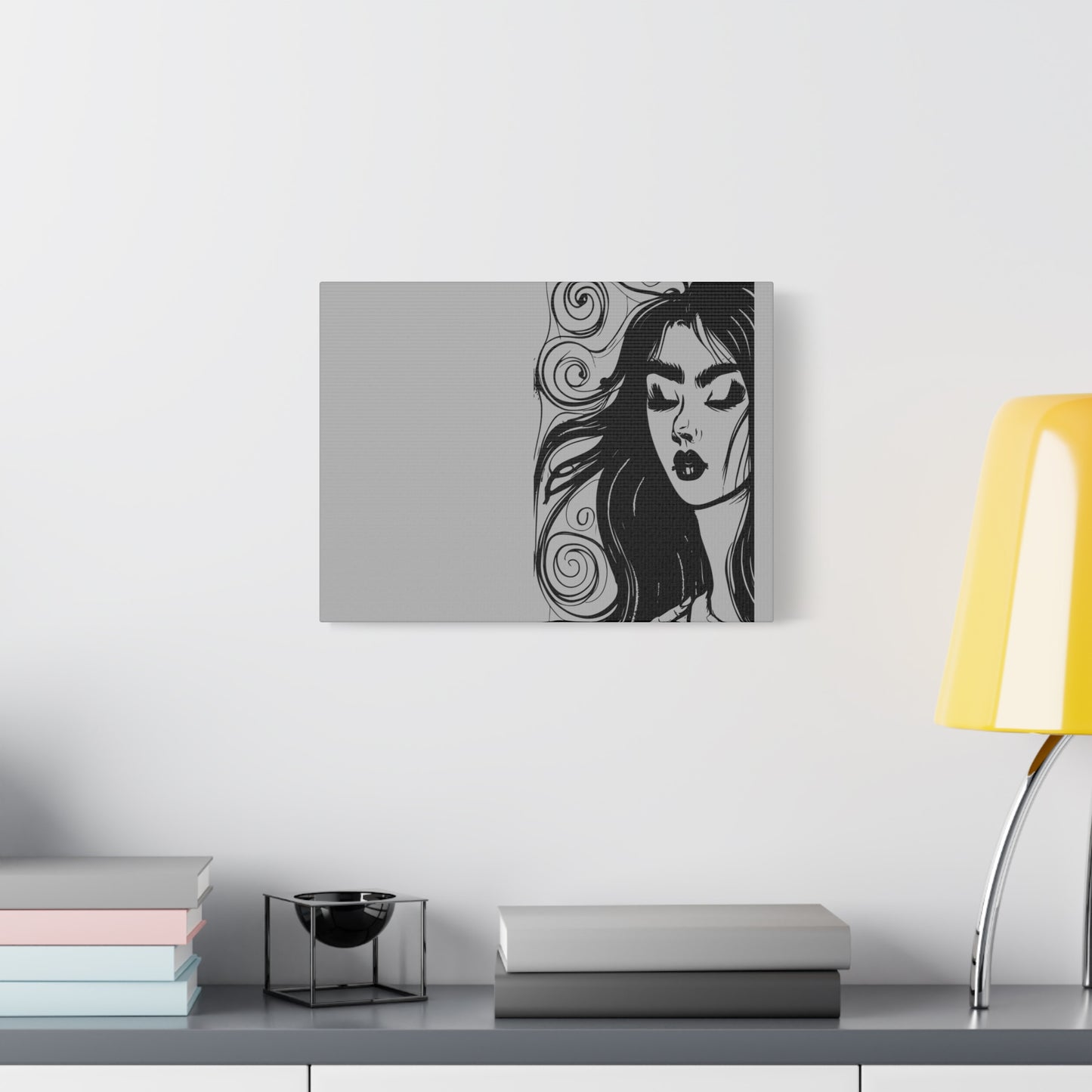 Gothic Woman Portrait Canvas Art — Matte Stretched Wall Decor