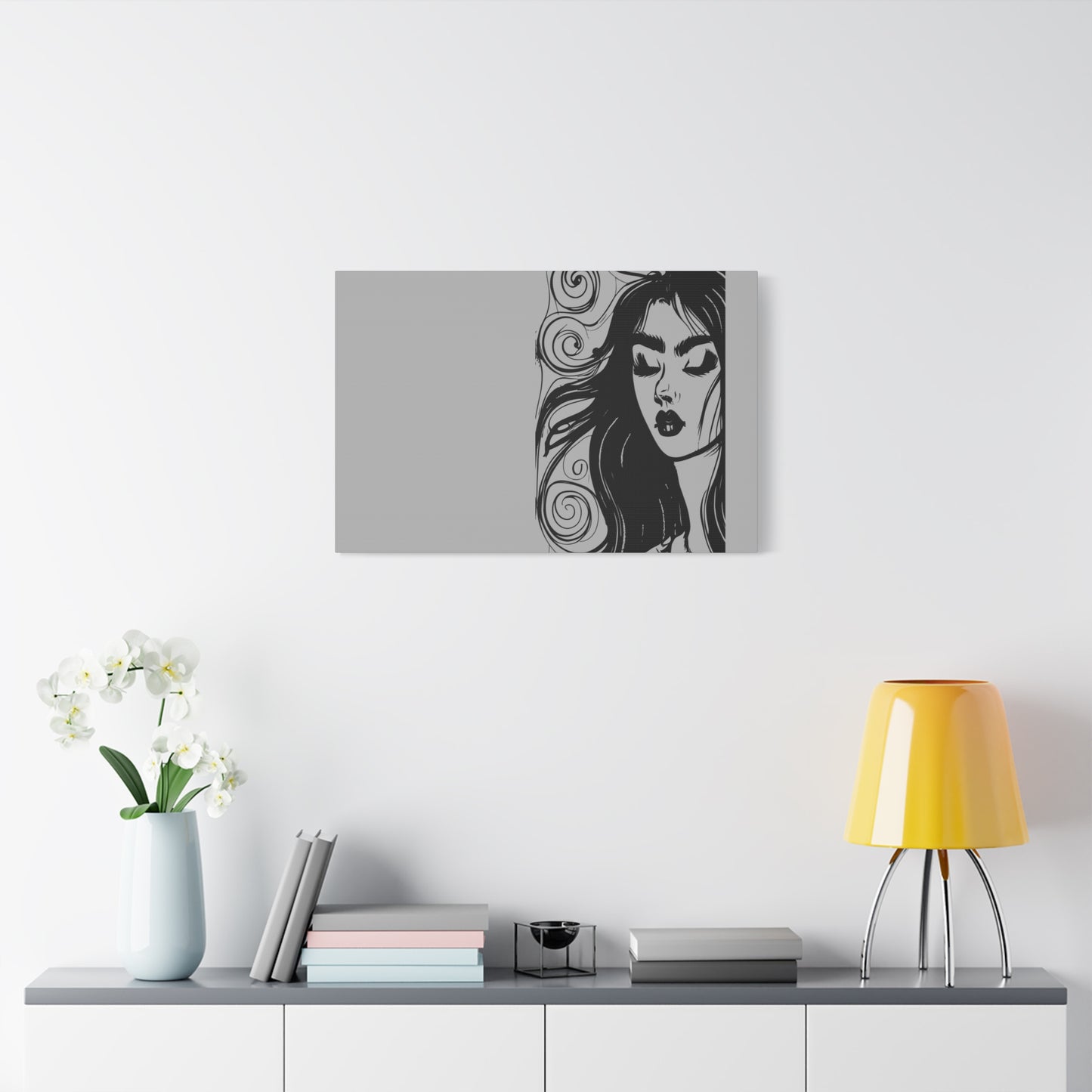 Gothic Woman Portrait Canvas Art — Matte Stretched Wall Decor