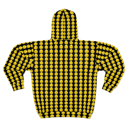 Happy Emoji Unisex Zip Hoodie, Fun Apparel for Casual Wear