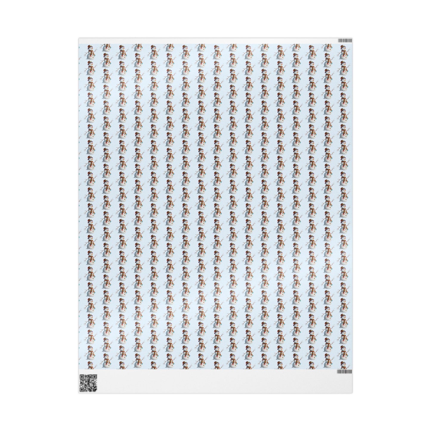 Snowman Pattern Wrapping Paper Roll — Festive Holiday Gift Wrap