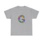 Floral Initial Unisex Tee - Personalized Gift, Casual Summer Wear, Birthday Present, Eco-Friendly Tee, Customizable Clothing