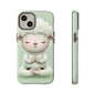 Meditating Lamb Phone Case — Cute Pastel Protective iPhone Cover