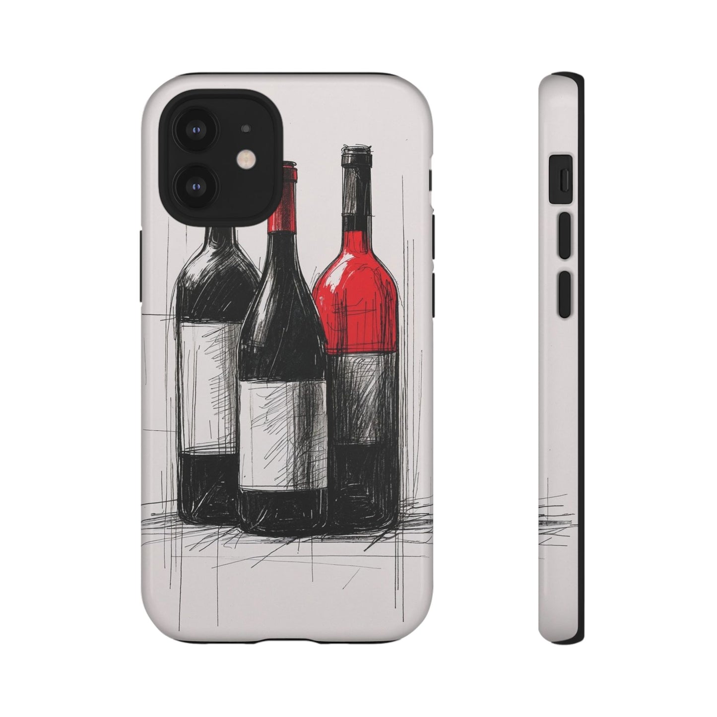 Wine Lover's Phone Case, Tough Phone Cover, Artistic Wine Design, Gift for Wine Enthusiasts, Customizable Case, Unique Wine Art