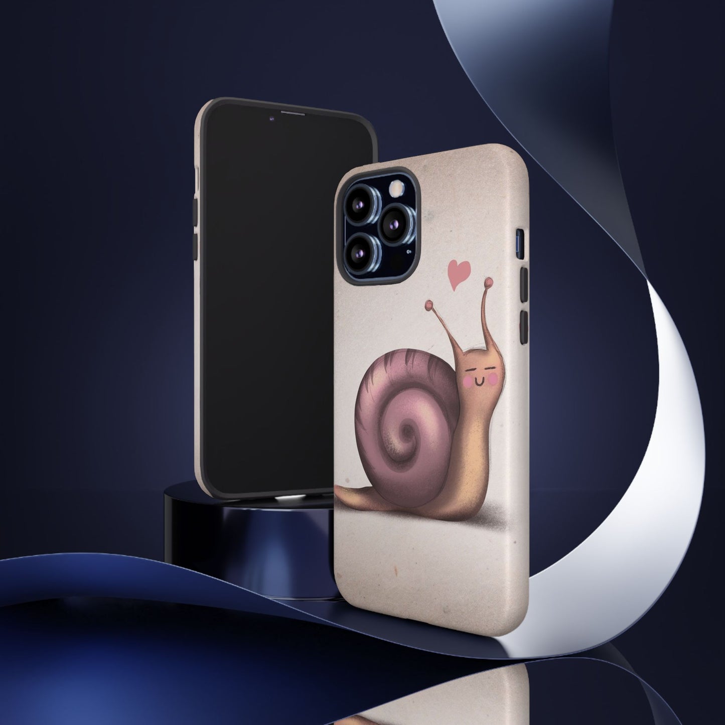 Cute Snail Phone Case — Pink Heart Cartoon Protective iPhone Cover