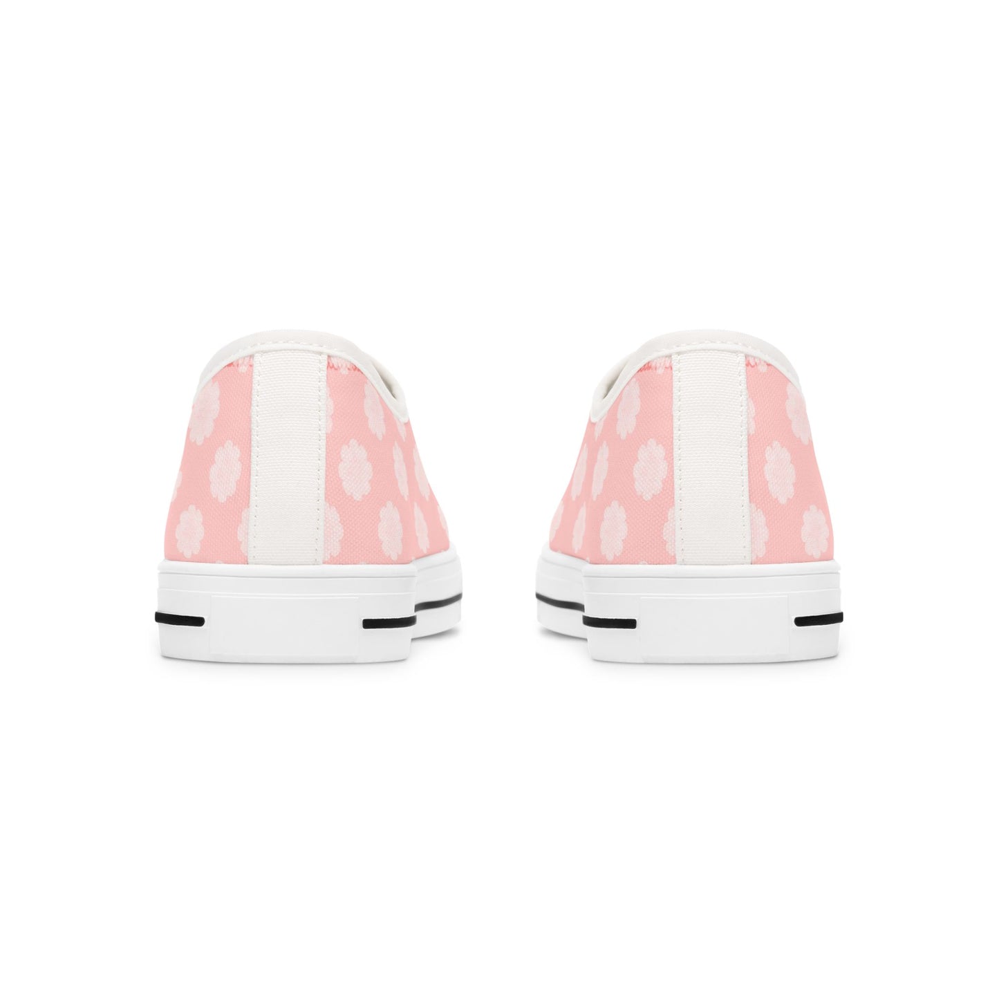 Pink Daisy Low Top Sneakers —  Floral Canvas Casual Shoes