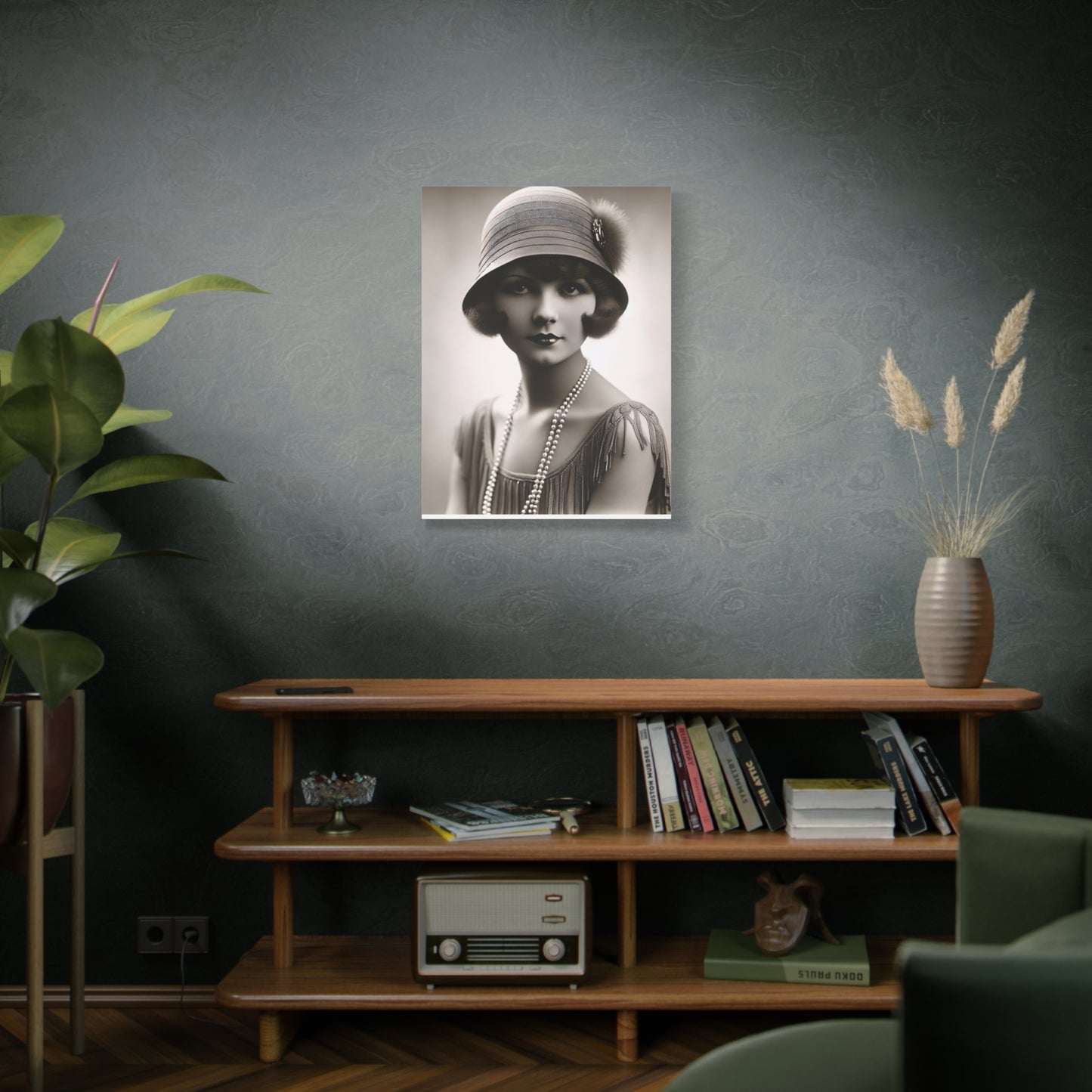 Vintage 1920s Flapper Portrait Canvas