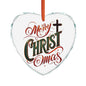 Merry CHRISTmas Heart Crystal Ornament — Religious Christmas Tree Decoration