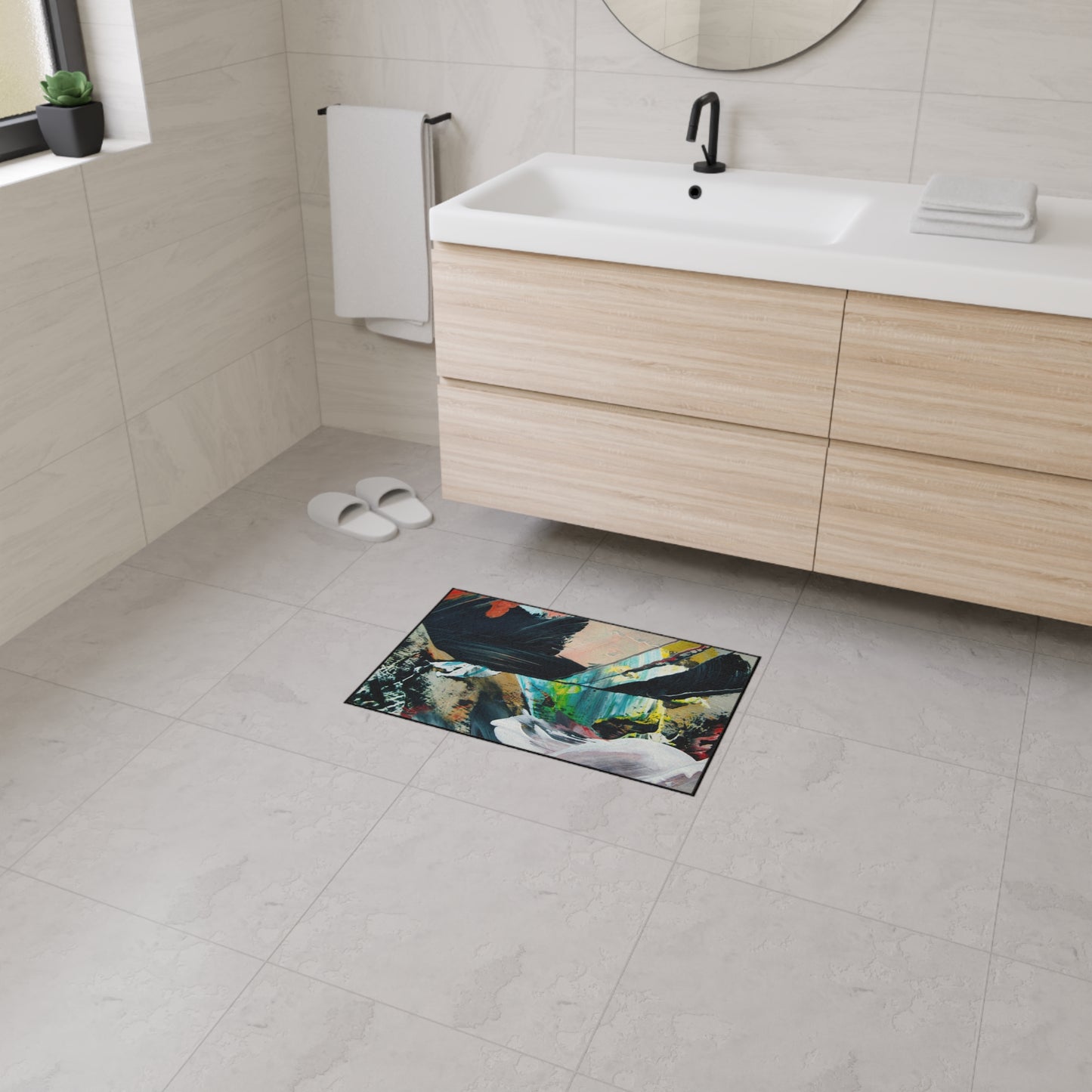 Abstract Color Splash Heavy Duty Floor Mat — Durable Artistic Entrance Rug