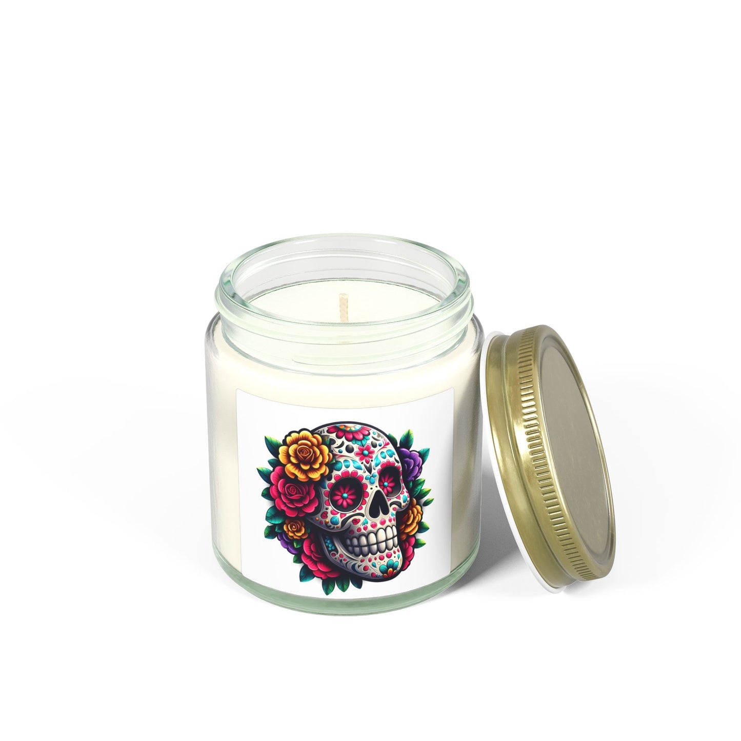 Day of the Dead Coconut Apricot Scented Candle (4oz & 9oz)