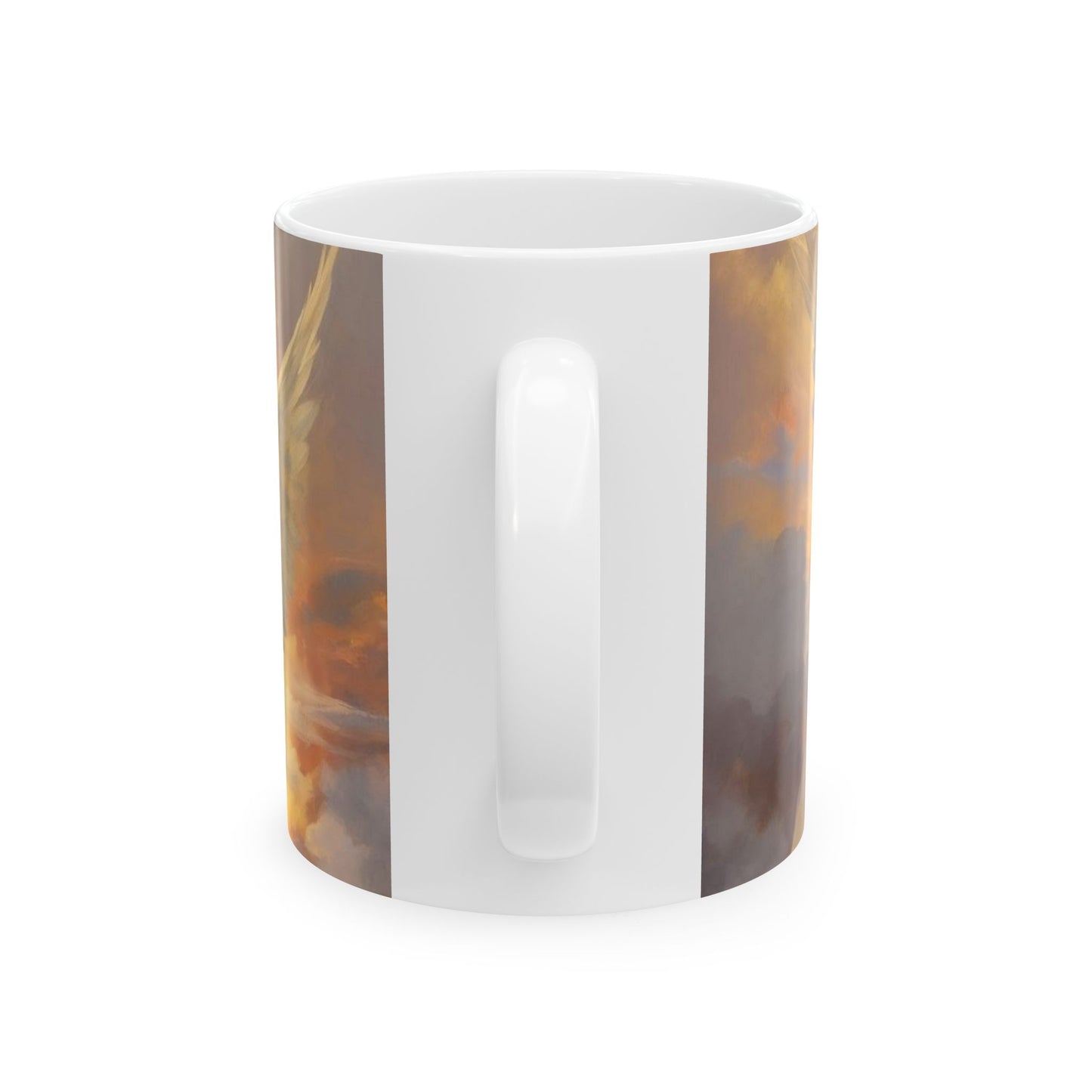 Angel Harp Ceramic Mug — Ethereal Sunrise Tea Coffee Cup (11oz, 15oz)