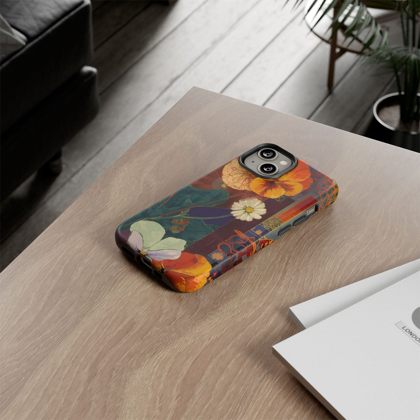 Floral Pansy Tough Phone Case — Vintage Botanical Protection