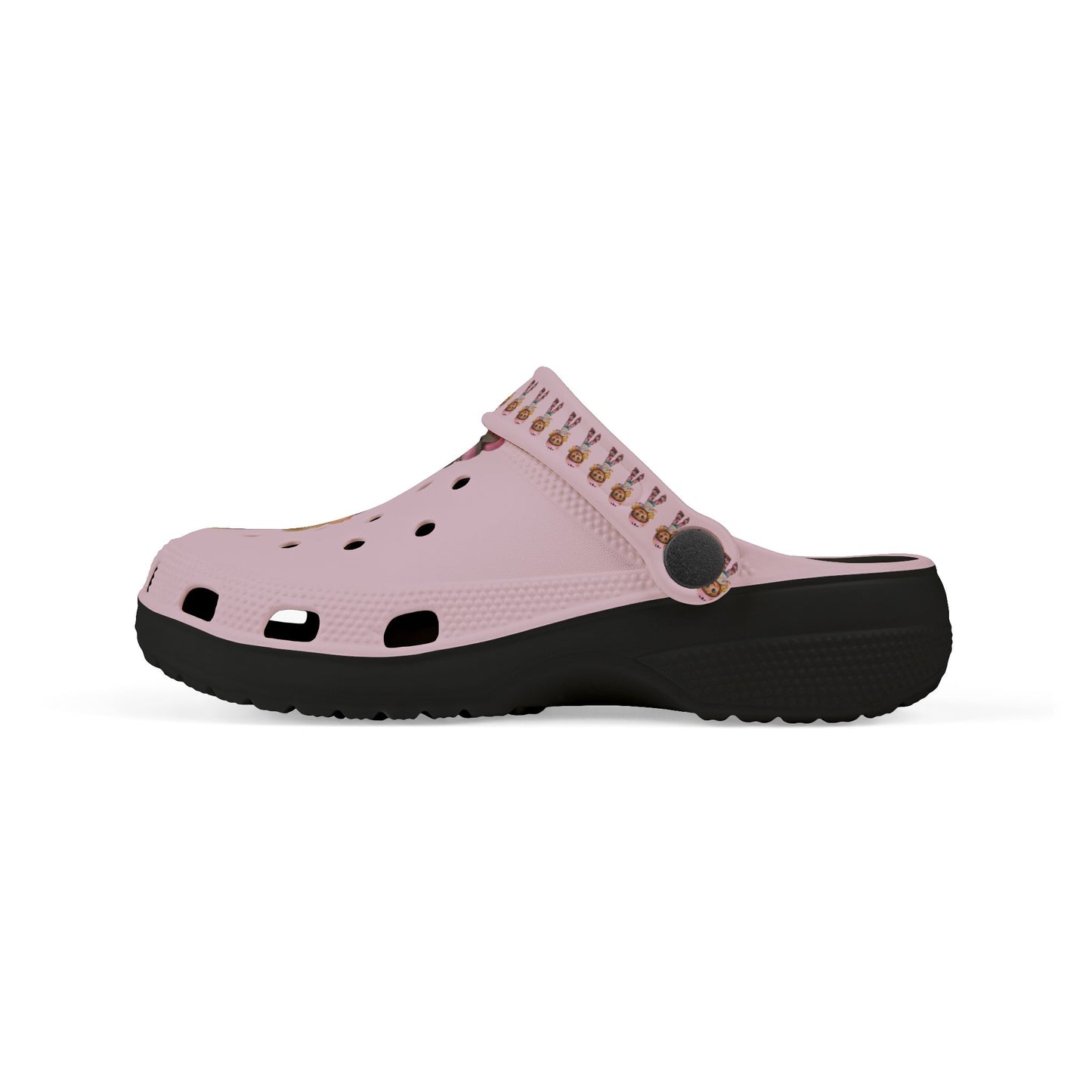 Kids Pink Character  Clogs / Croc — Cute Roller Girl Graphic