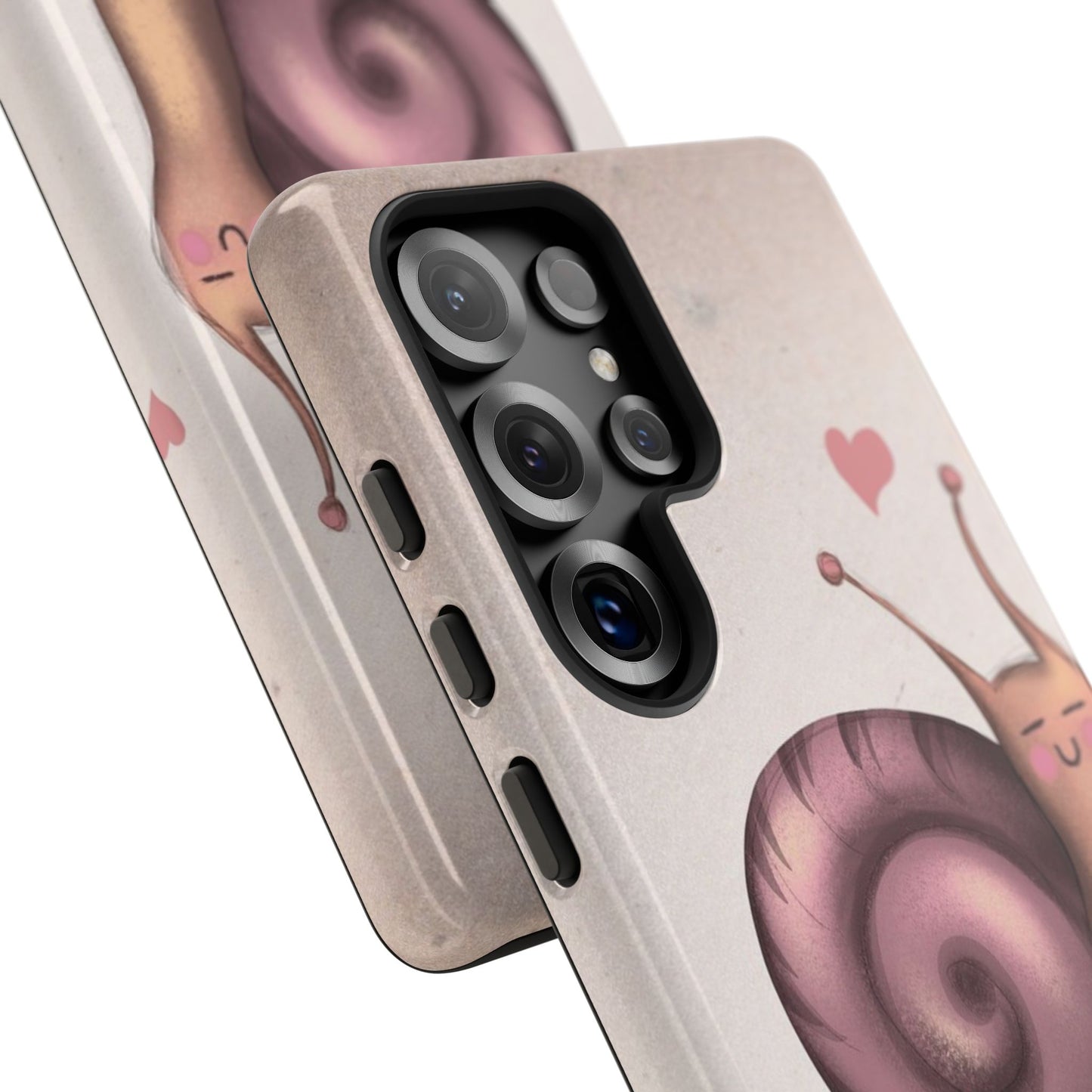 Cute Snail Phone Case — Pink Heart Cartoon Protective iPhone Cover