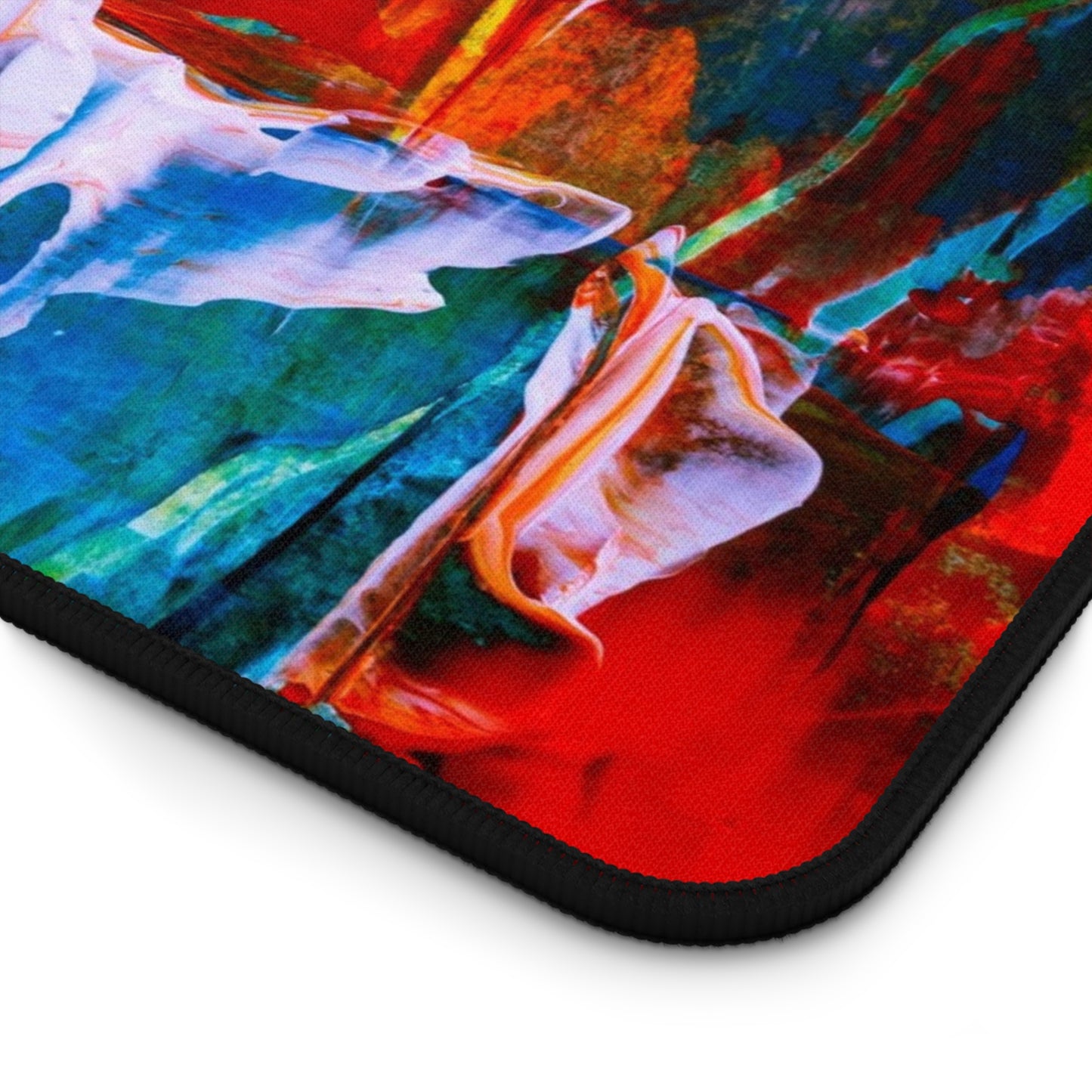 Abstract Color Splash Desk Mat — Vibrant Modern Office Mousepad