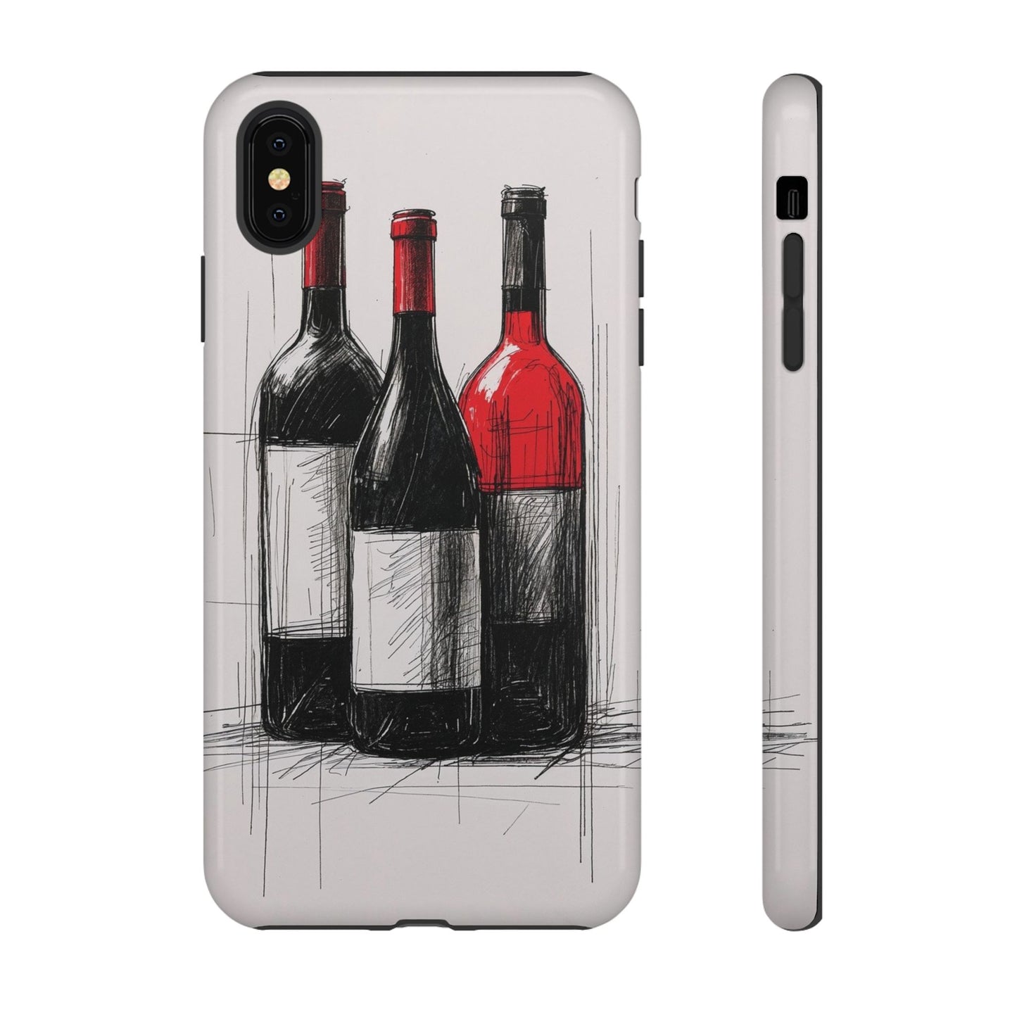 Wine Lover's Phone Case, Tough Phone Cover, Artistic Wine Design, Gift for Wine Enthusiasts, Customizable Case, Unique Wine Art