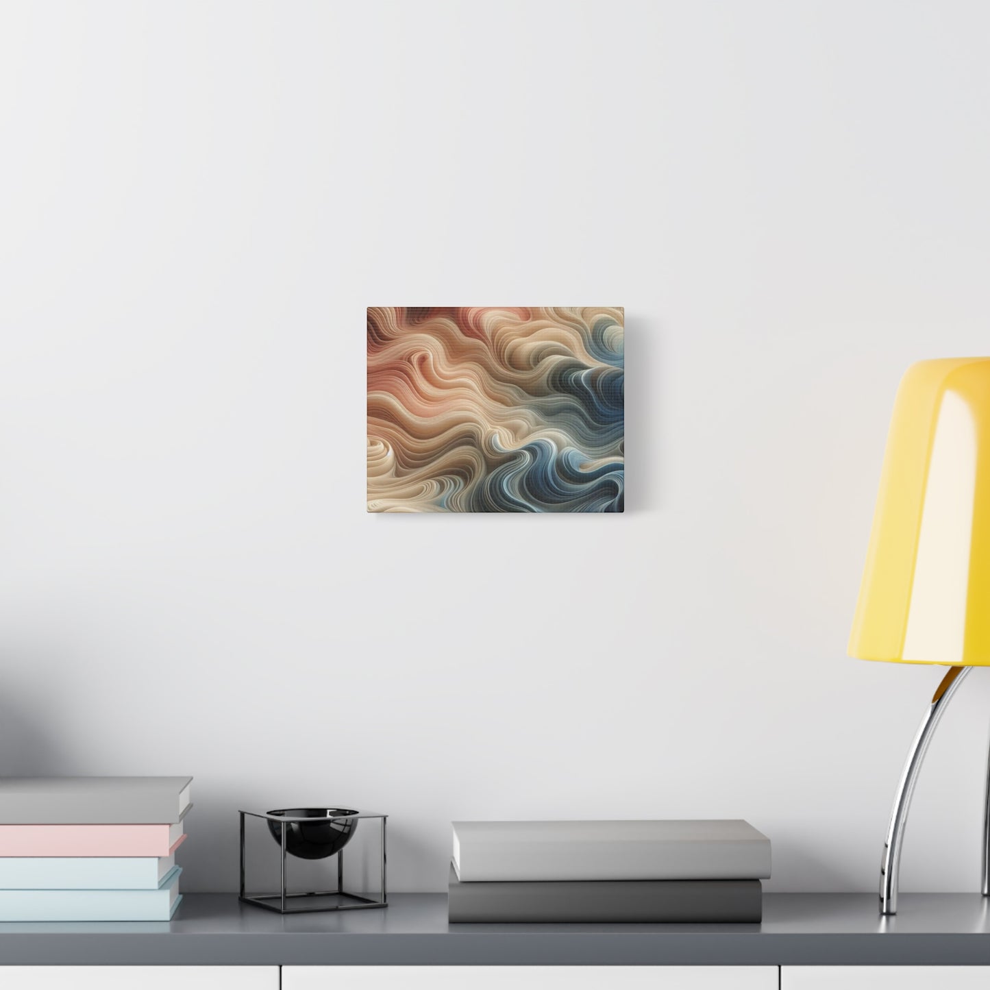 Abstract Swirl Matte Canvas Wall Art — Fluid Earth Tones, Stretched 1.25"