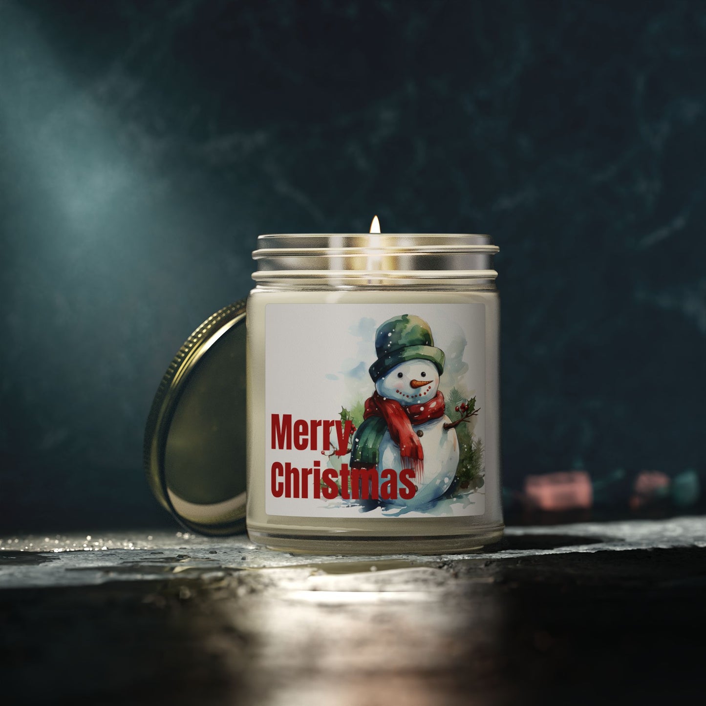 Christmas Snowman Scented Candle — Coconut Apricot Wax (4oz & 9oz)