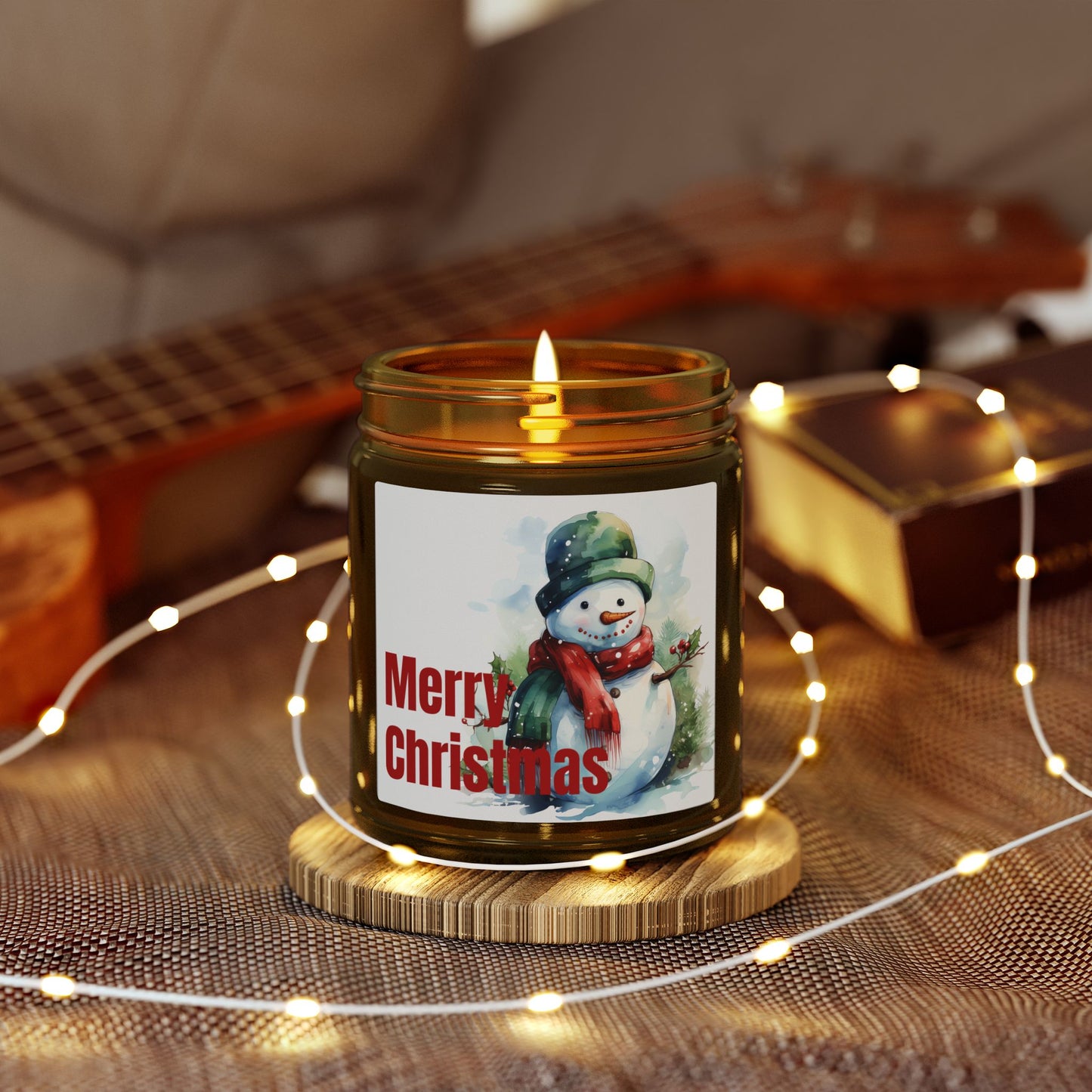 Christmas Snowman Scented Candle — Coconut Apricot Wax (4oz & 9oz)