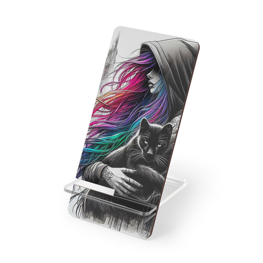 Artistic Smartphone Stand with Cat Design, Colorful Phone Holder, Desk Organizer, Gift for Cat Lovers, Home Decor