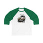 Floral Vintage Car Baseball Tee - Unisex 3/4 Sleeve Shirt, Gift for Car Lovers, Spring Fashion, Retro Style, Cute Casual Wear