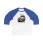 Floral Vintage Car Baseball Tee - Unisex 3/4 Sleeve Shirt, Gift for Car Lovers, Spring Fashion, Retro Style, Cute Casual Wear