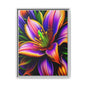Vibrant Neon Floral Matte Canvas Print — Framed Wall Art