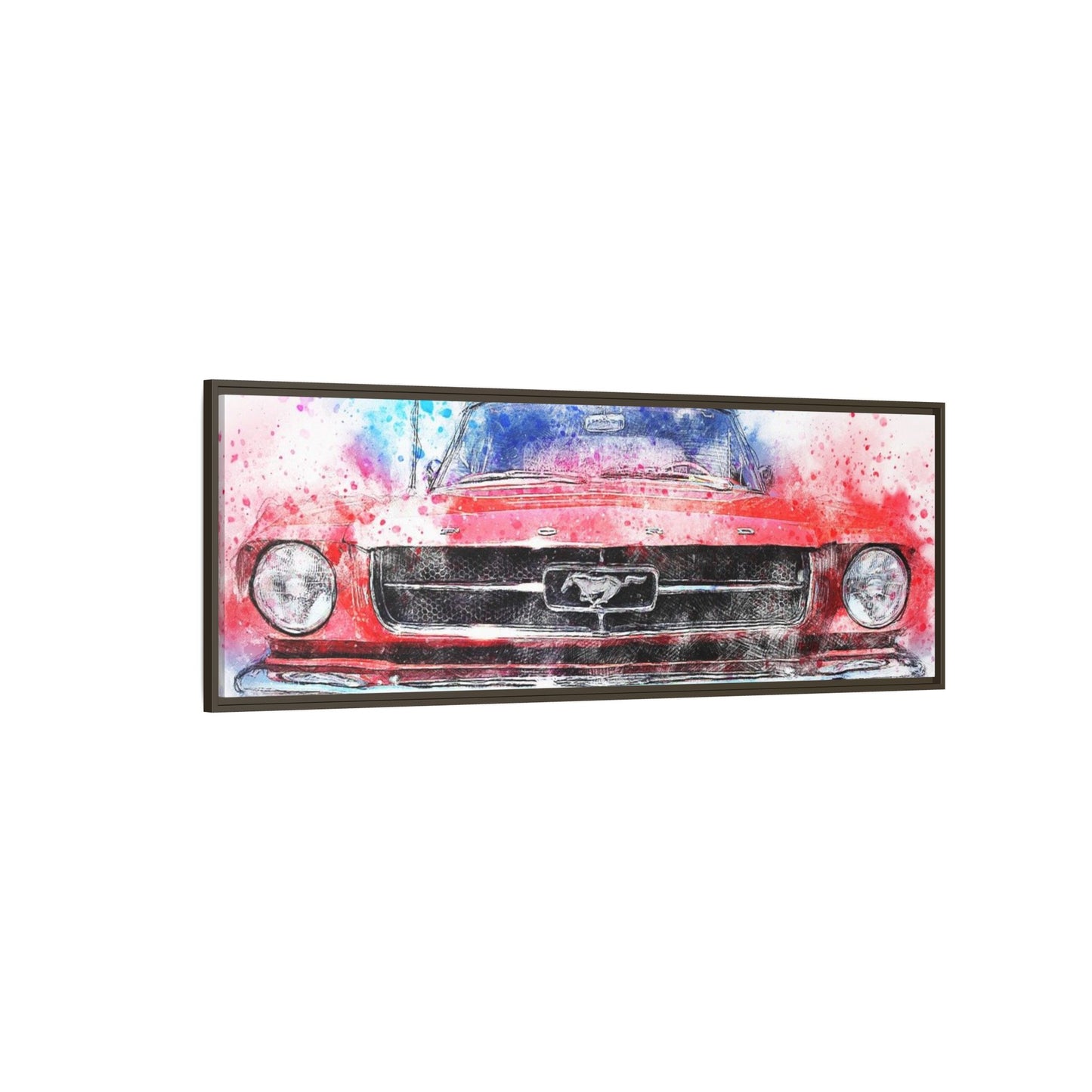 Matte Canvas, Framed Mustang Car