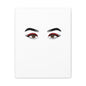 Glam Eyes Matte Canvas Wall Art — Brown Eyes with Red Lashes